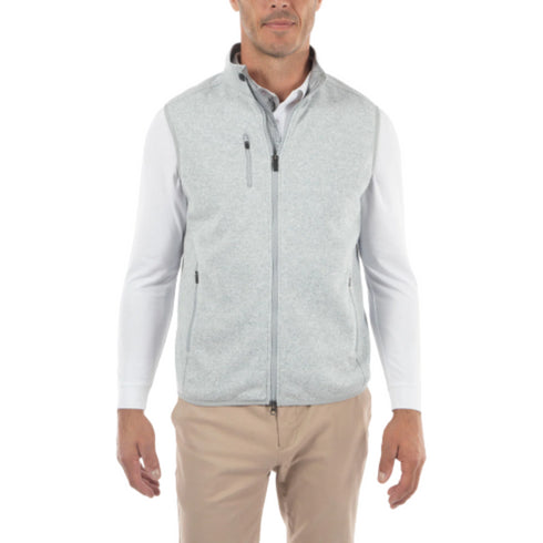 Heathered Performance Fleece Full Zip Golf Vest