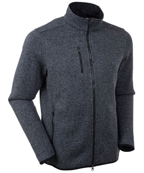 Heathered Performance Fleece Full Zip Golf Jacket