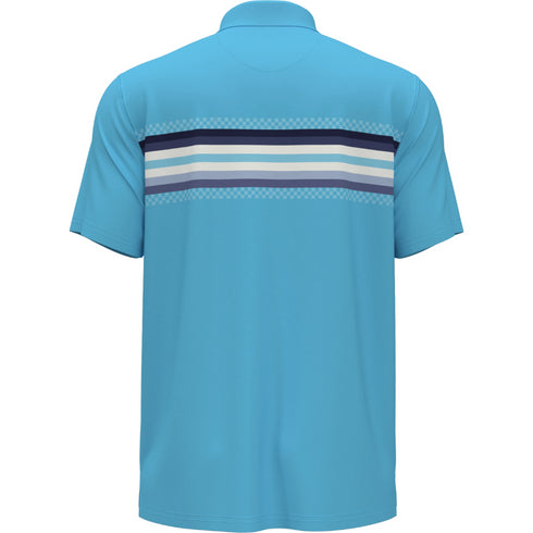Engineered Coastal Ombre Chest Stripe Golf Polo