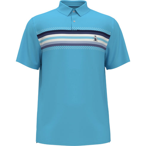 Engineered Coastal Ombre Chest Stripe Golf Polo