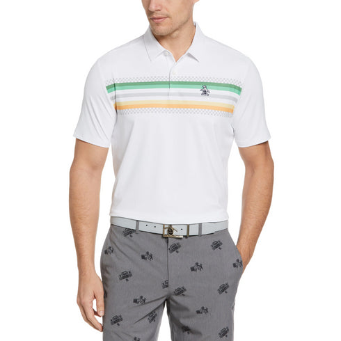 Engineered Coastal Ombre Chest Stripe Golf Polo