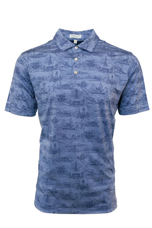 NY NY Performance Print Jersey Golf Polo