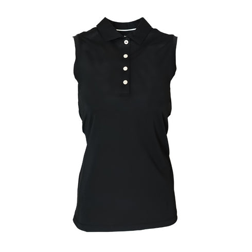 Banded Sport Mesh Solid Sleeveless Golf Polo