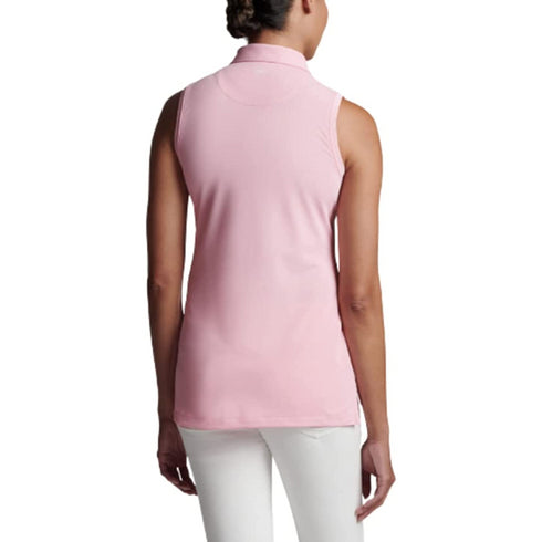 Banded Sport Mesh Solid Sleeveless Golf Polo