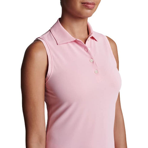 Banded Sport Mesh Solid Sleeveless Golf Polo