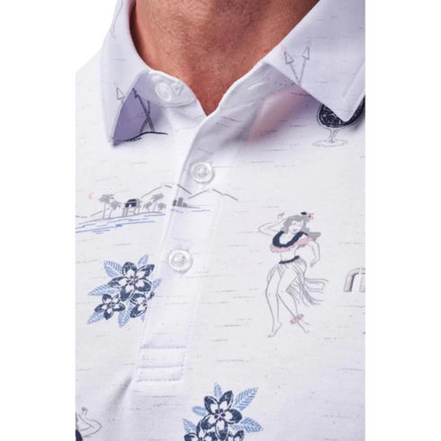 Island Paradise Print Golf Polo