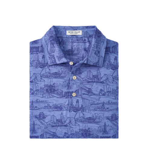 NY NY Performance Print Jersey Golf Polo