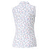 MATTR Micro Floral Print Sleeveless Golf Polo