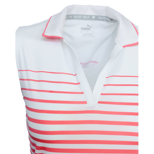 MATTR Stripe Sleeveless Golf Polo