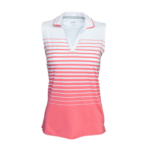 MATTR Stripe Sleeveless Golf Polo